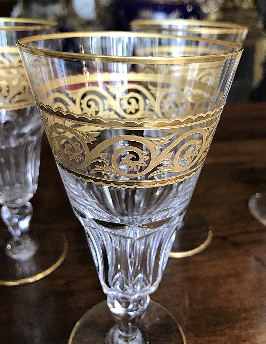  9 Baccarat Crystal Champagne Flutes, Eldorado Model-photo-1