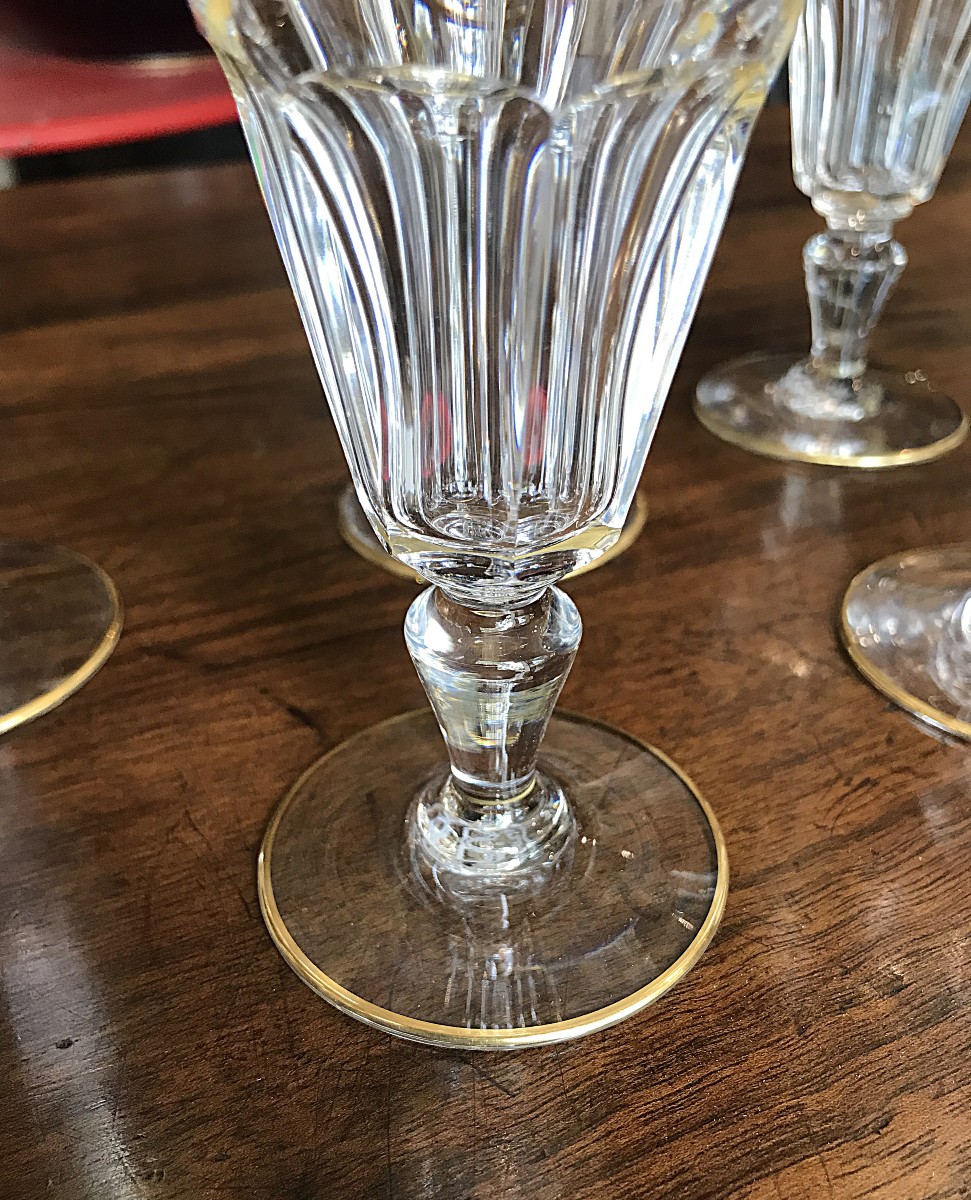  9 Baccarat Crystal Champagne Flutes, Eldorado Model-photo-2