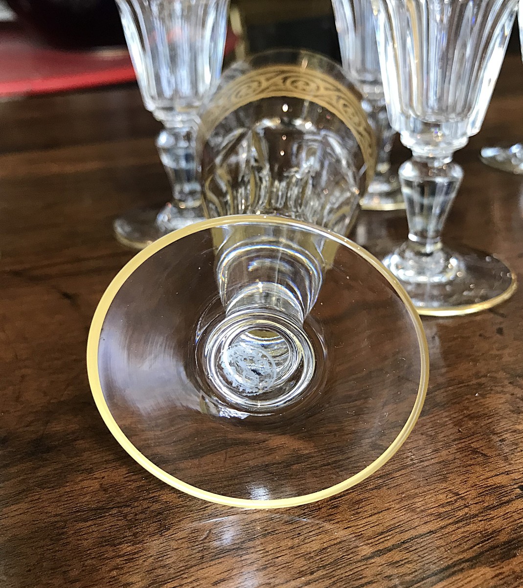  9 Baccarat Crystal Champagne Flutes, Eldorado Model-photo-5