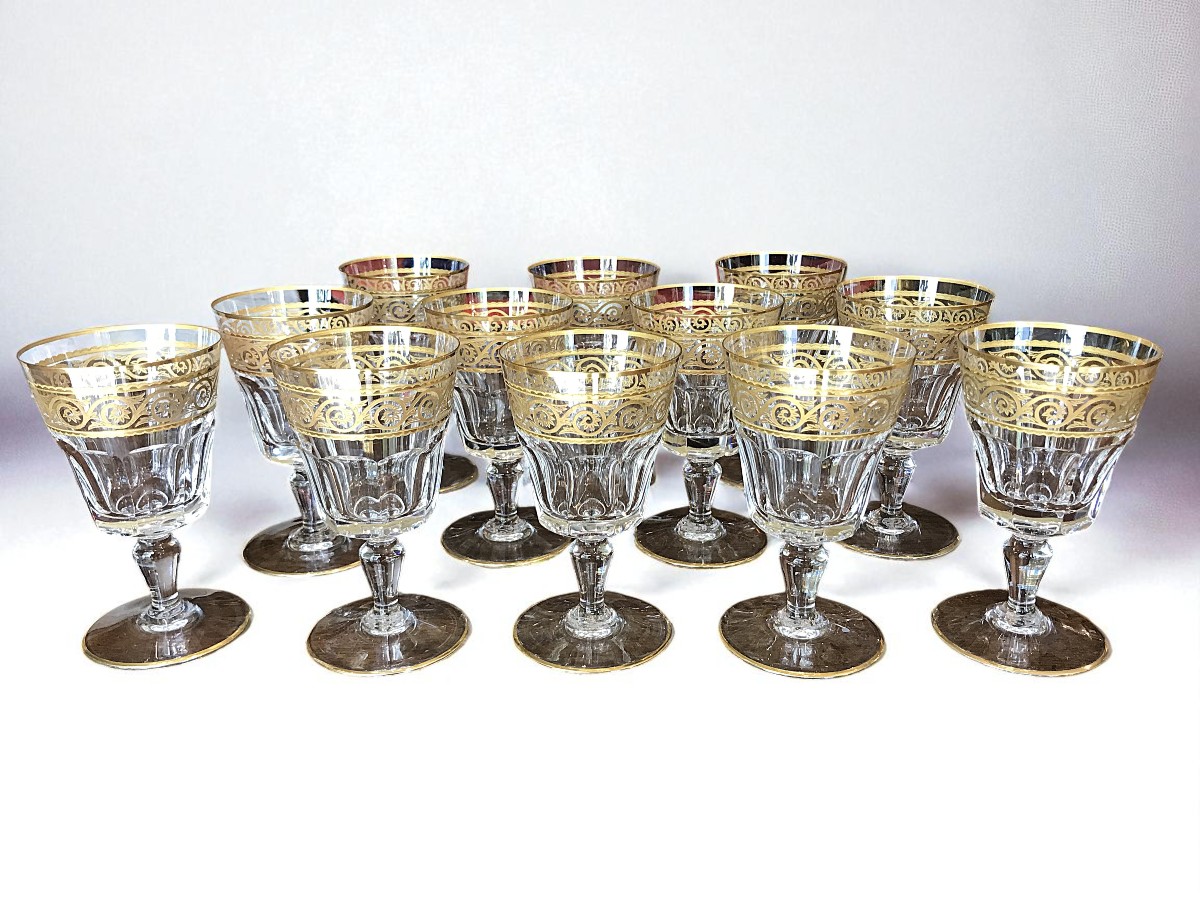 12 Baccarat Crystal Wine Glasses, Eldorado Model-photo-2