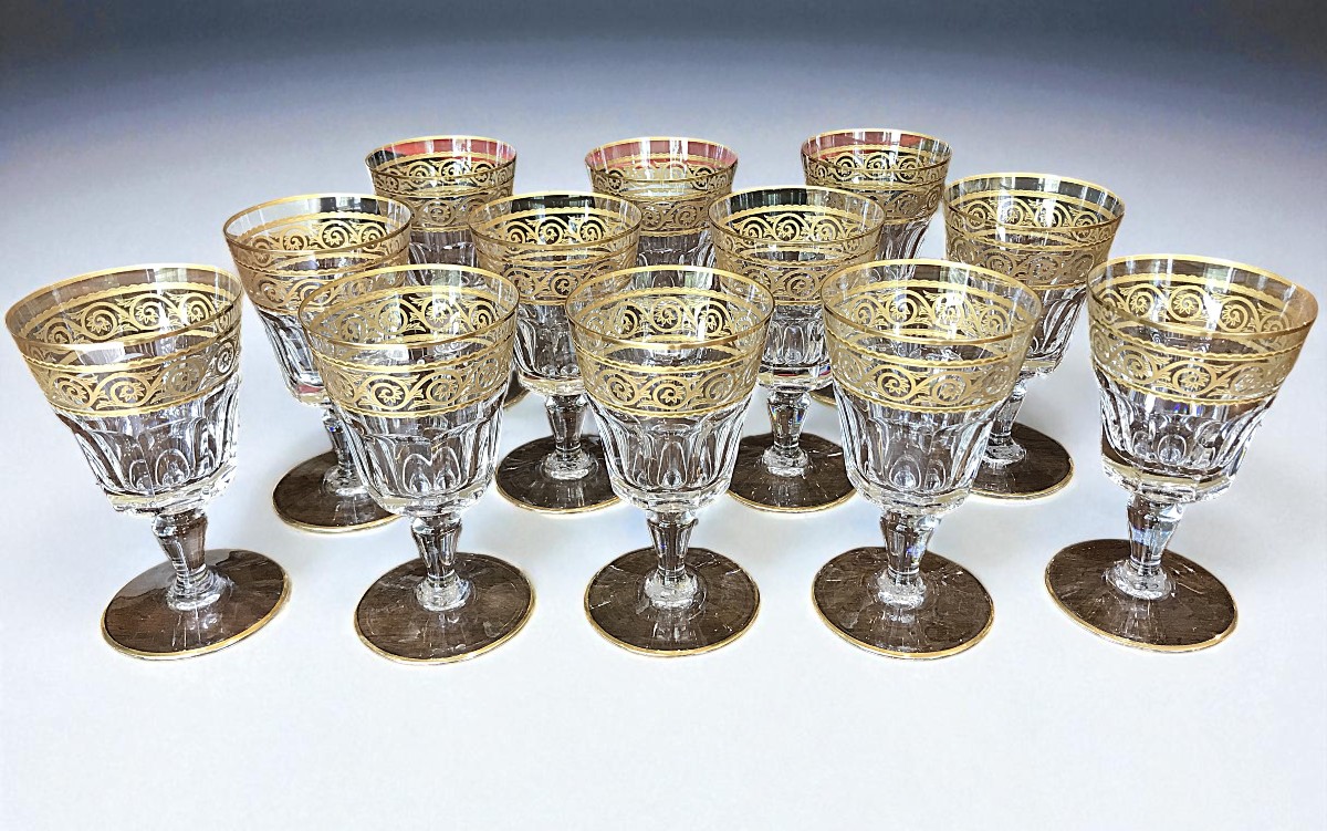 12 Baccarat Crystal Wine Glasses, Eldorado Model