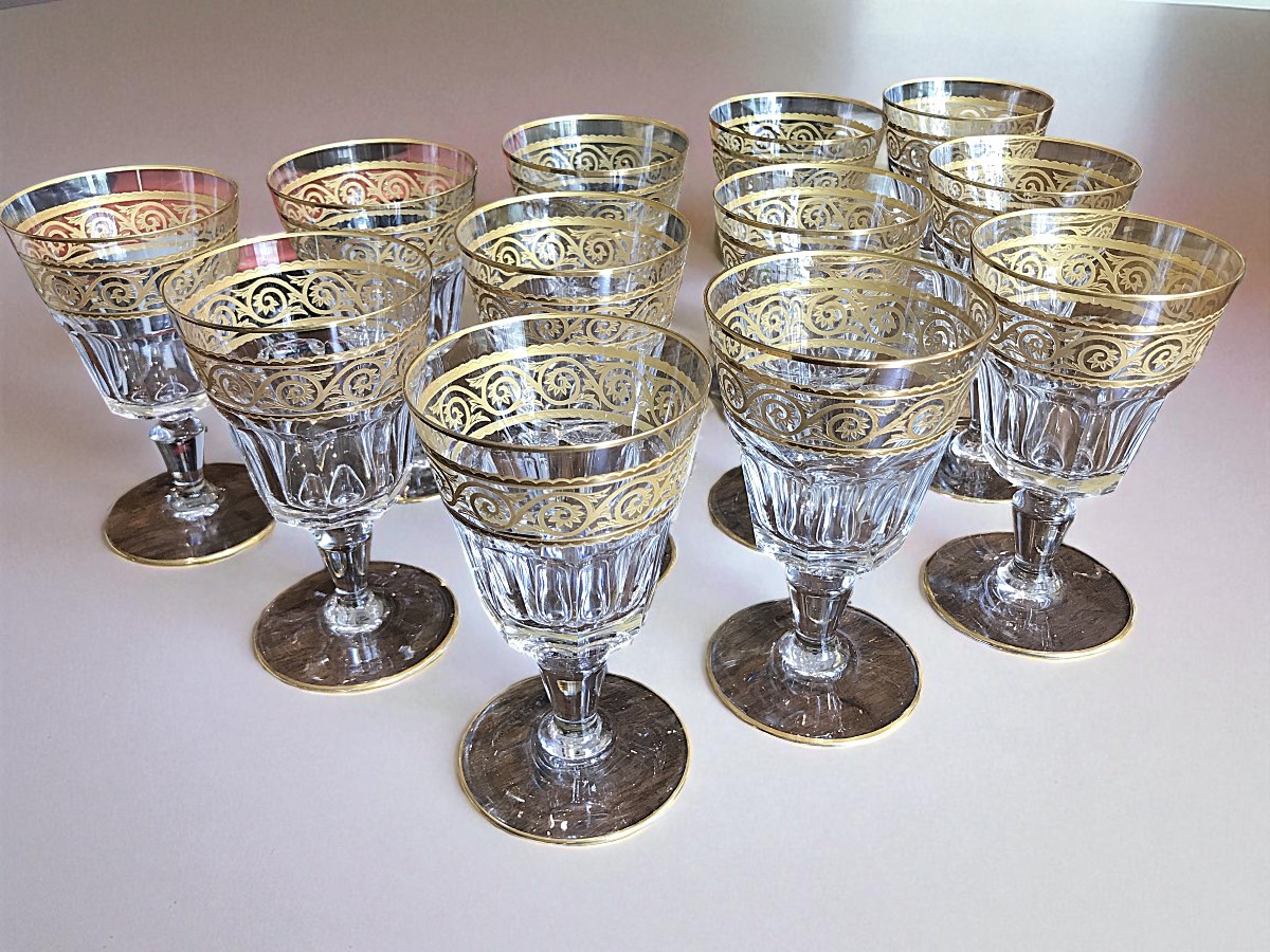 12 Baccarat Crystal Water Glasses, Eldorado Model-photo-2