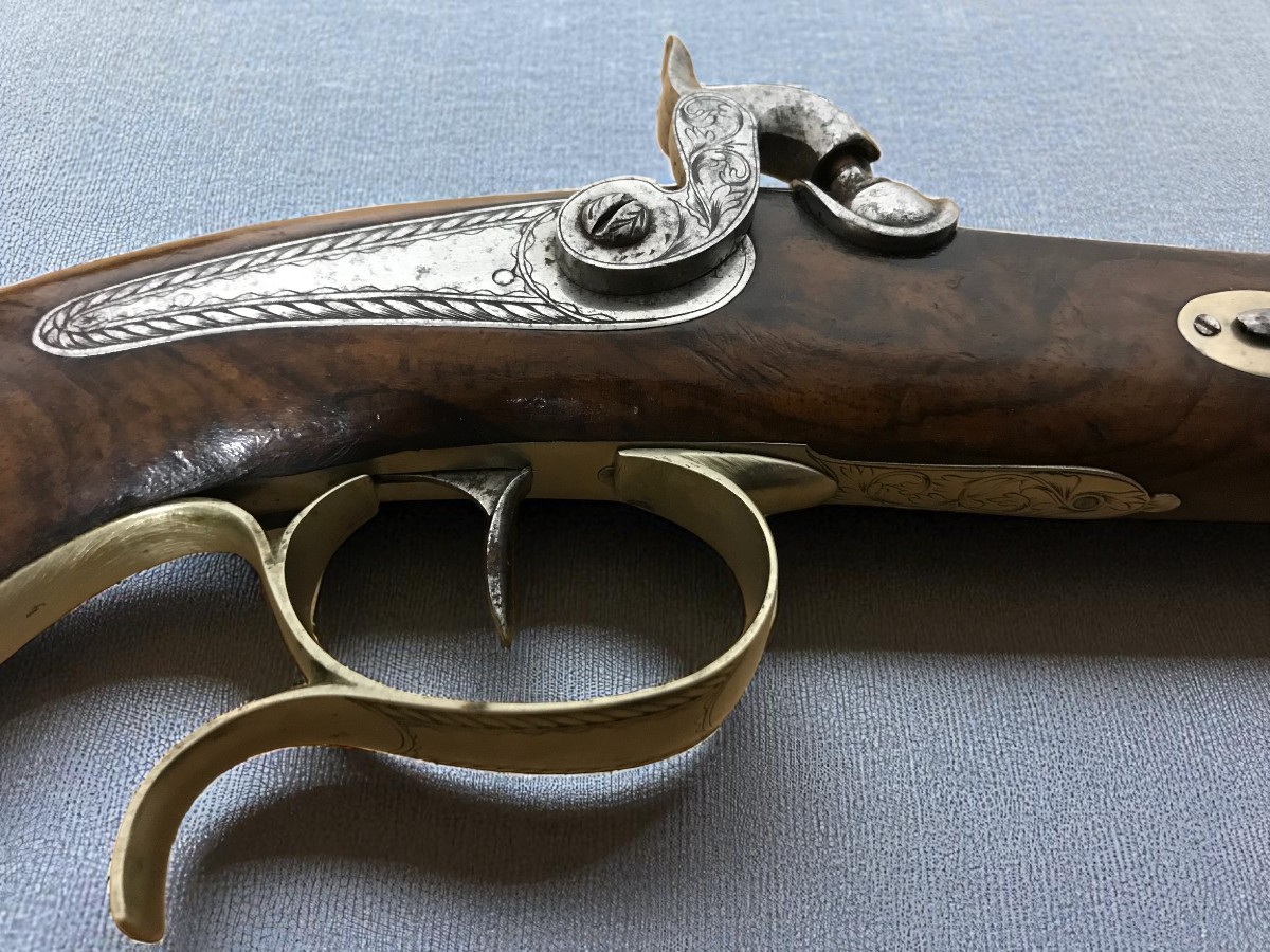 Coffret de pistolets d'officier 19ème siècle-photo-4