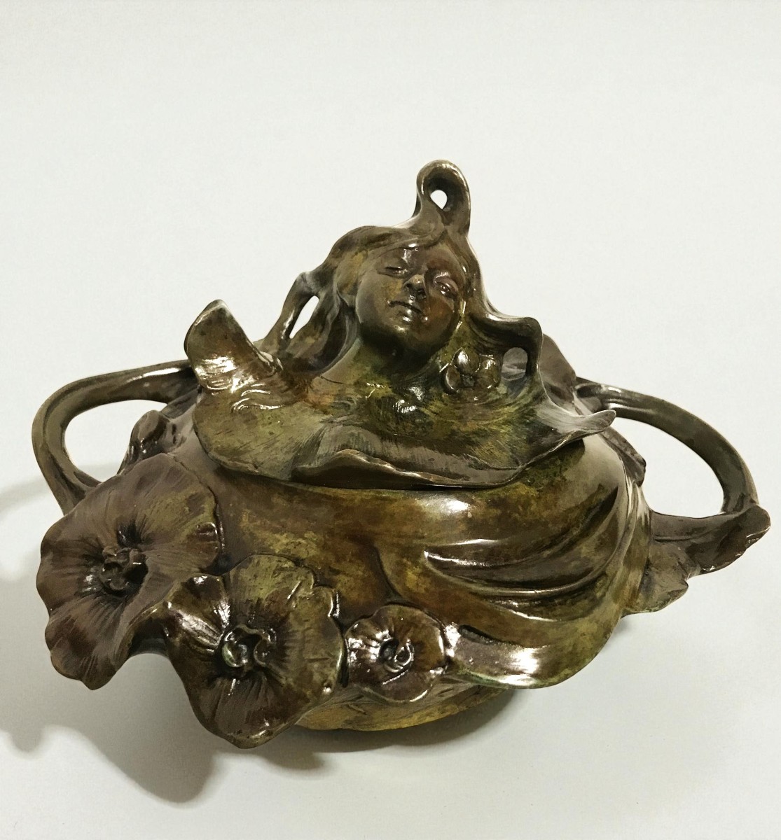 Art Nouveau Bronze Bonbonnière By Bruchon Emile