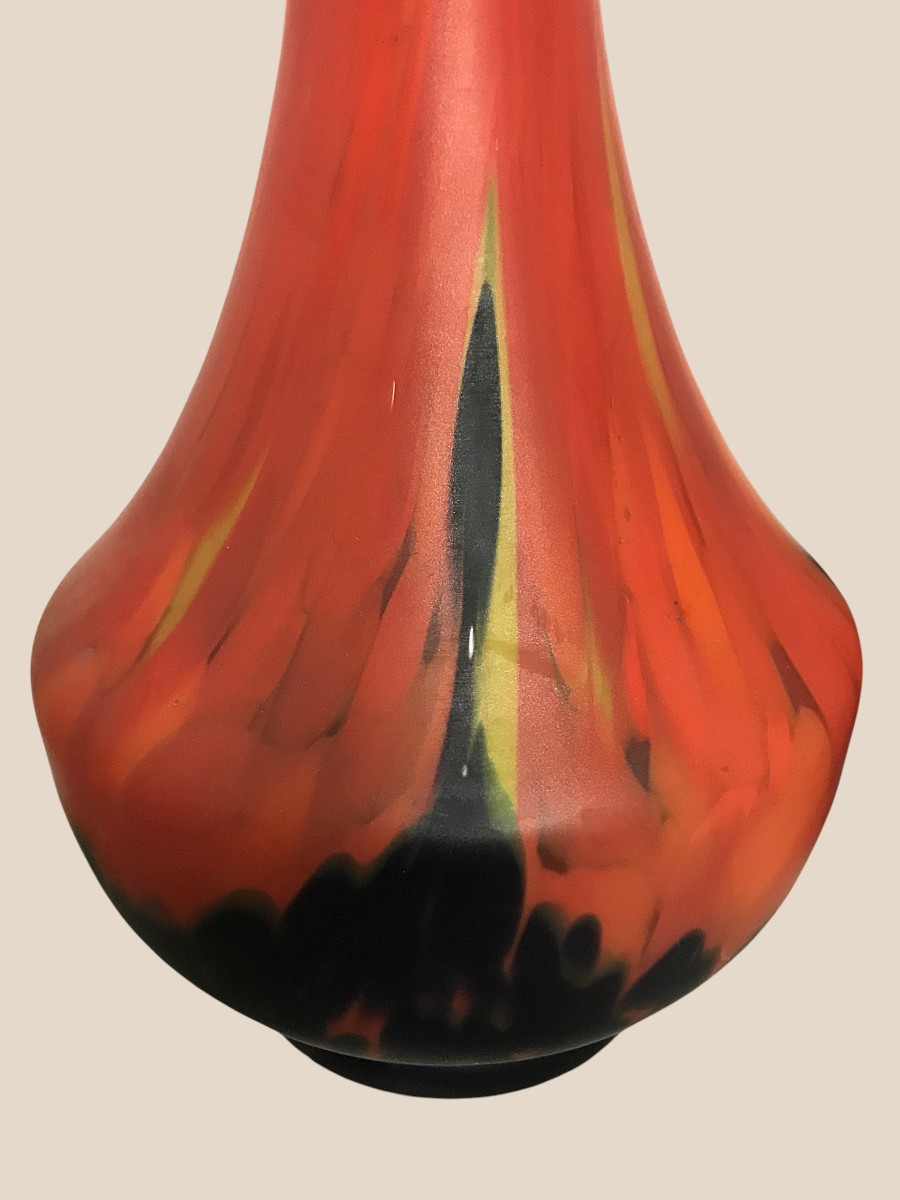 Pair Of Glass Vases Mounted In Bronze-photo-1