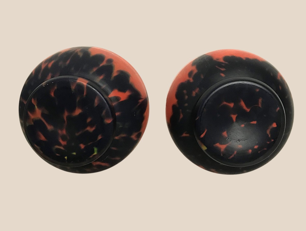 Pair Of Glass Vases Mounted In Bronze-photo-5