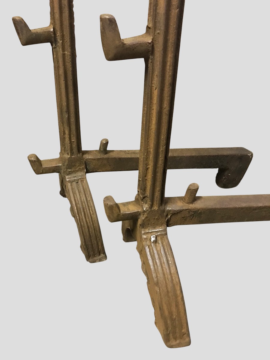 Paire de landiers en fonte époque renaissance-photo-2