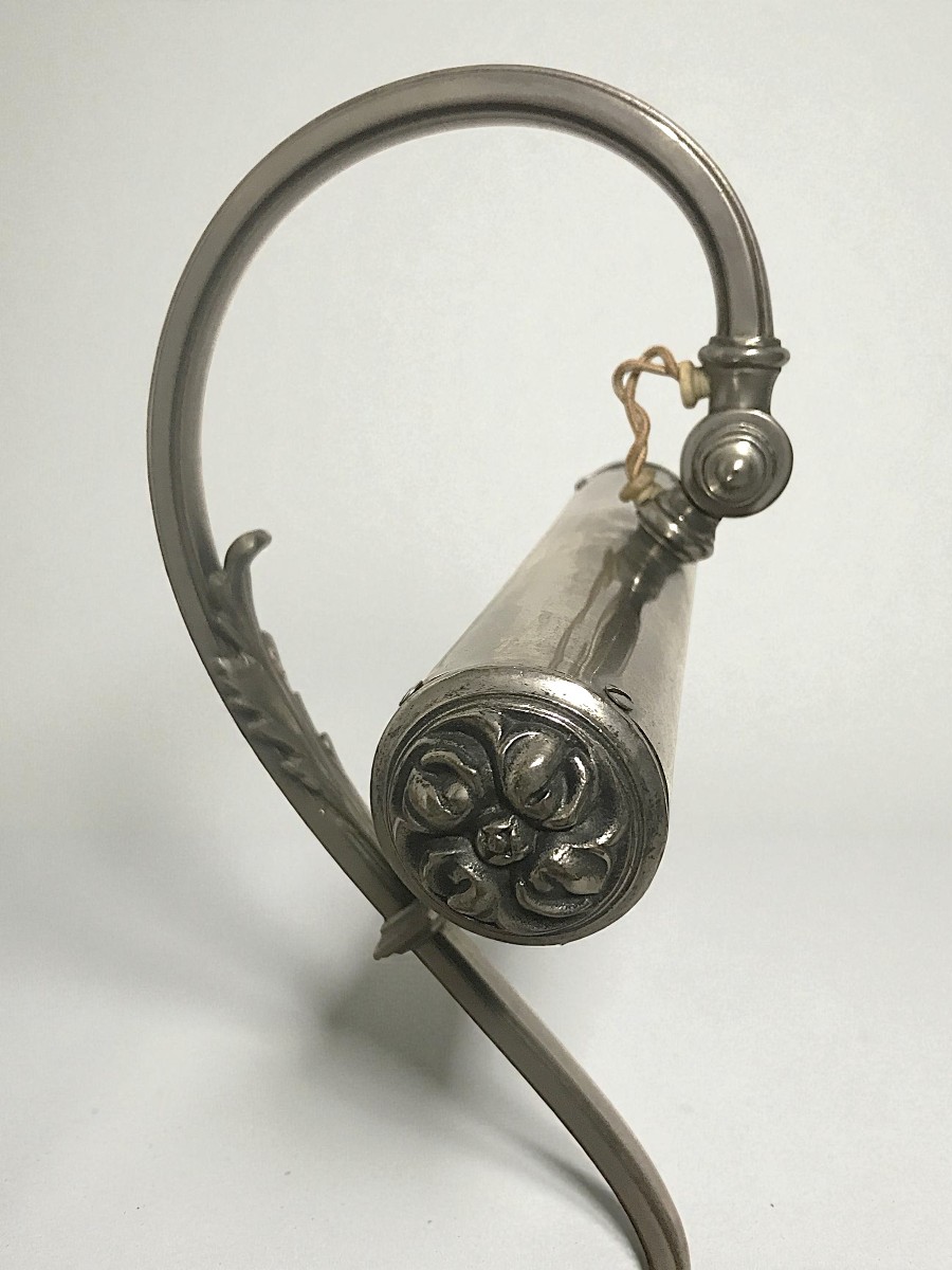 Paire de lampes articulées en bronze nickelé-photo-5