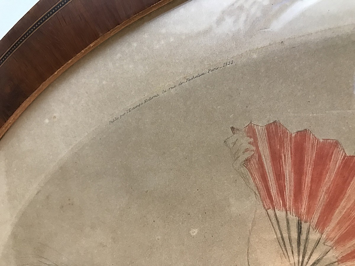 Young Women With A Monkey By Louis Icart, Dated 1922-photo-2