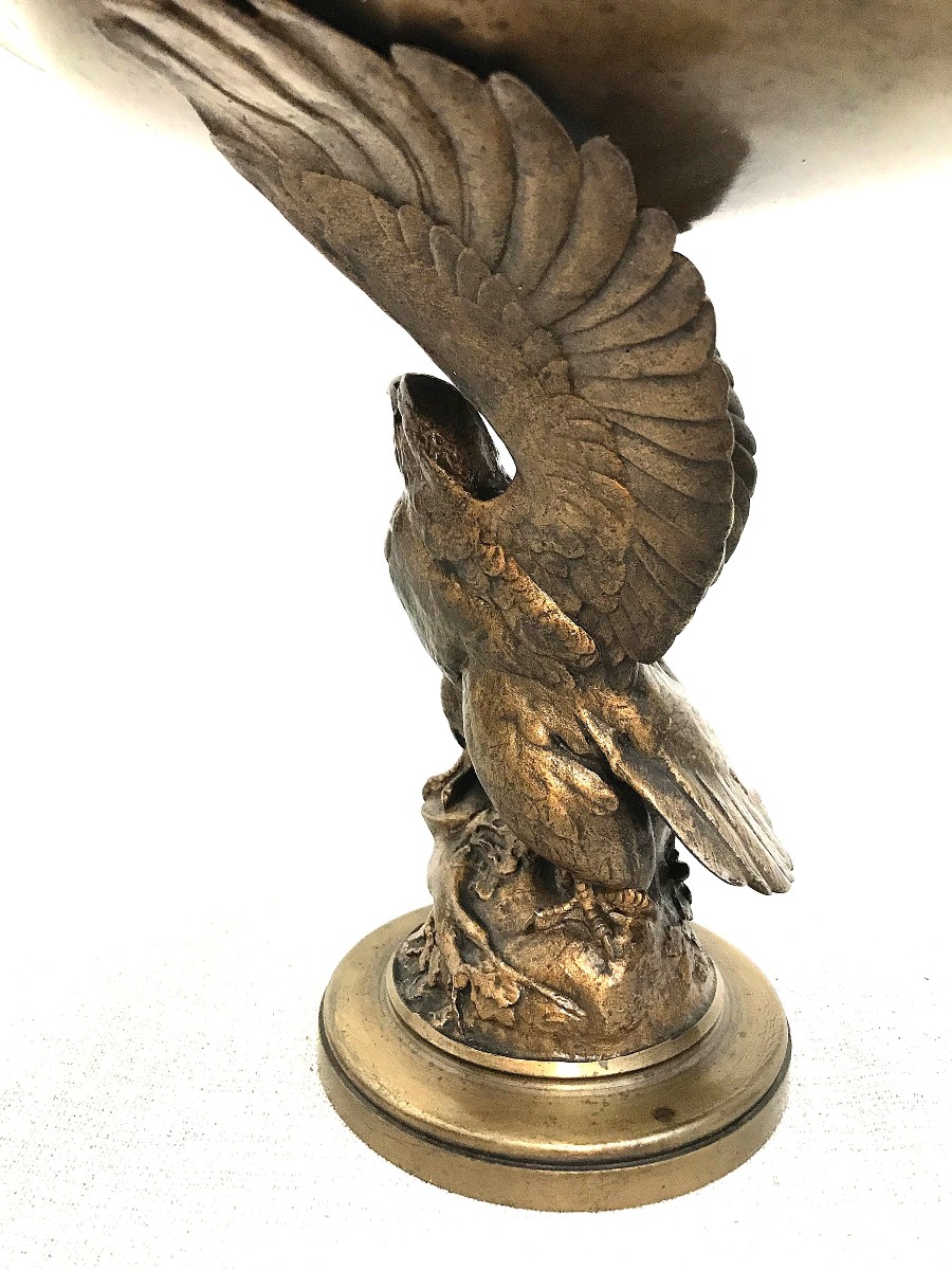 Coupe à l'aigle en bronze signé A . Cain-photo-3