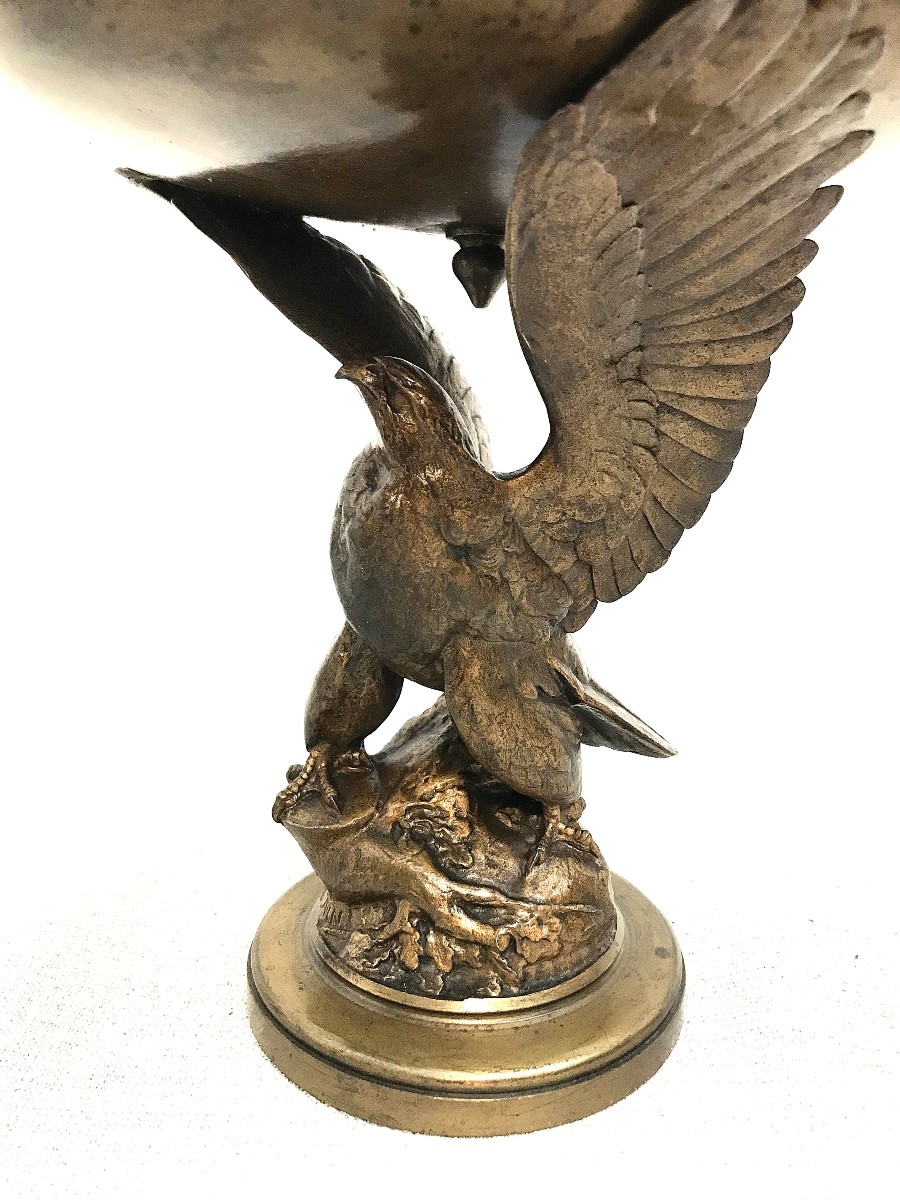 Coupe à l'aigle en bronze signé A . Cain-photo-4