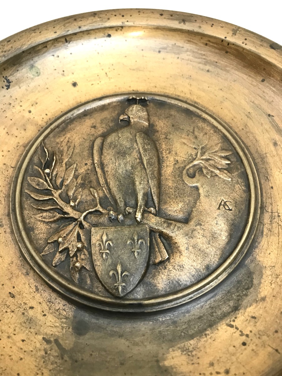 Coupe à l'aigle en bronze signé A . Cain-photo-7