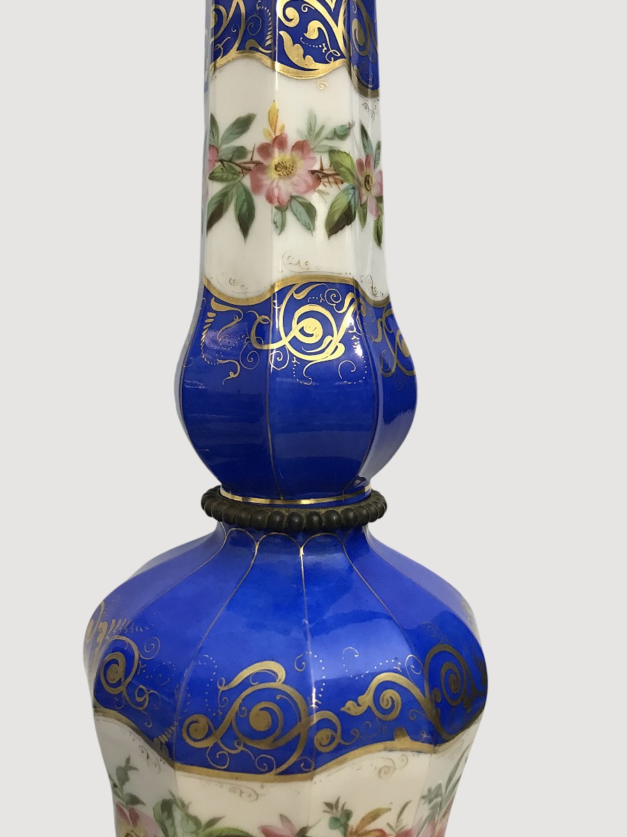 Paire de lampes à huile en porcelaine époque Napoléon III-photo-4