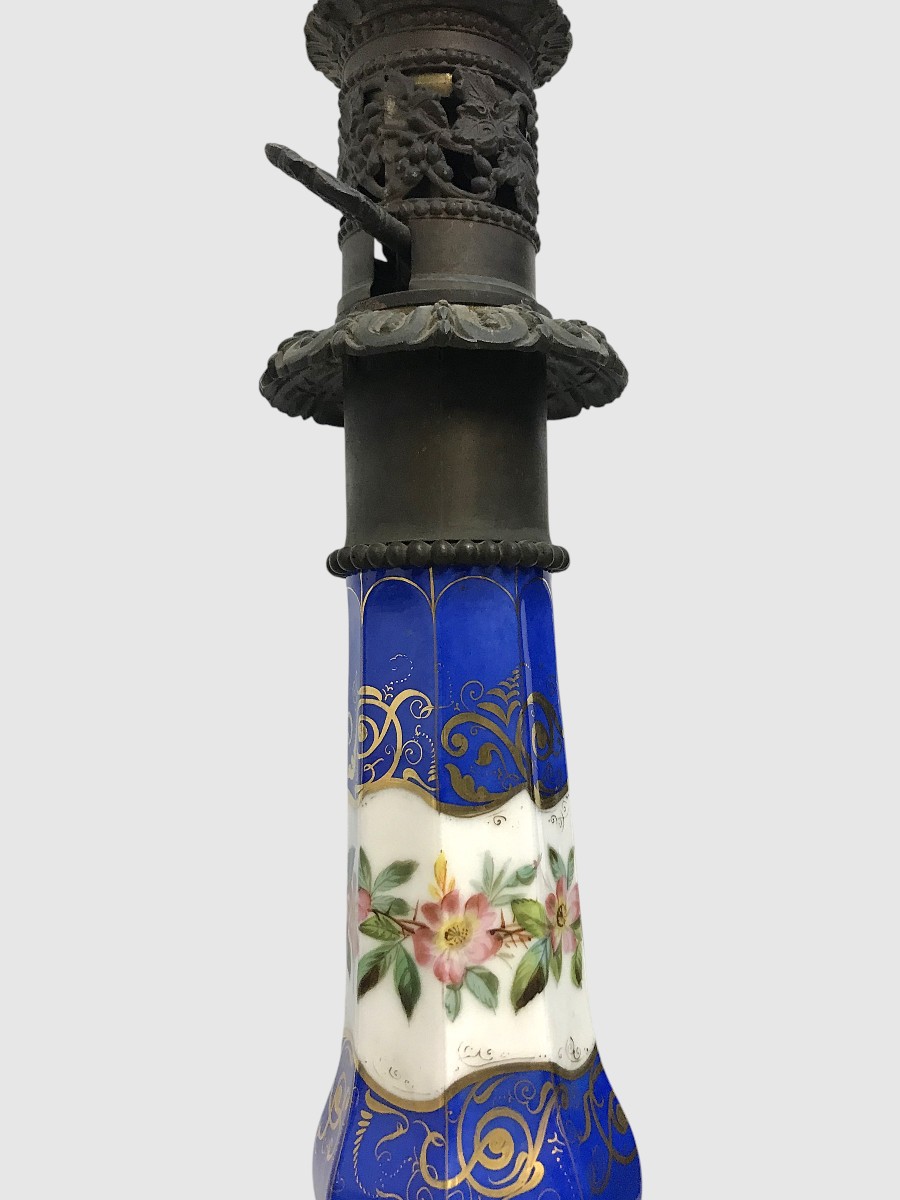 Paire de lampes à huile en porcelaine époque Napoléon III-photo-5