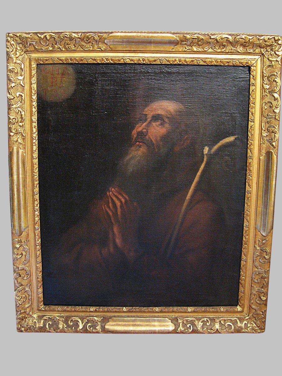 Tableau huile sur toile l'extase de saint Augustin 