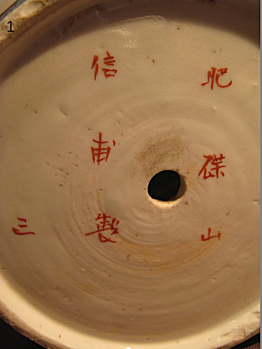 Grand candélabre Japon porcelaine et bronze ( signé )-photo-6