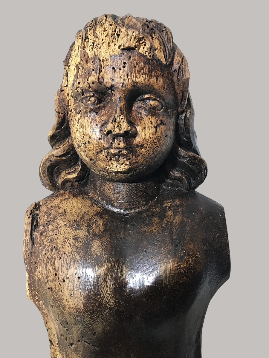 Cariatide ange haute époque fin 16ème - début 17ème-photo-2