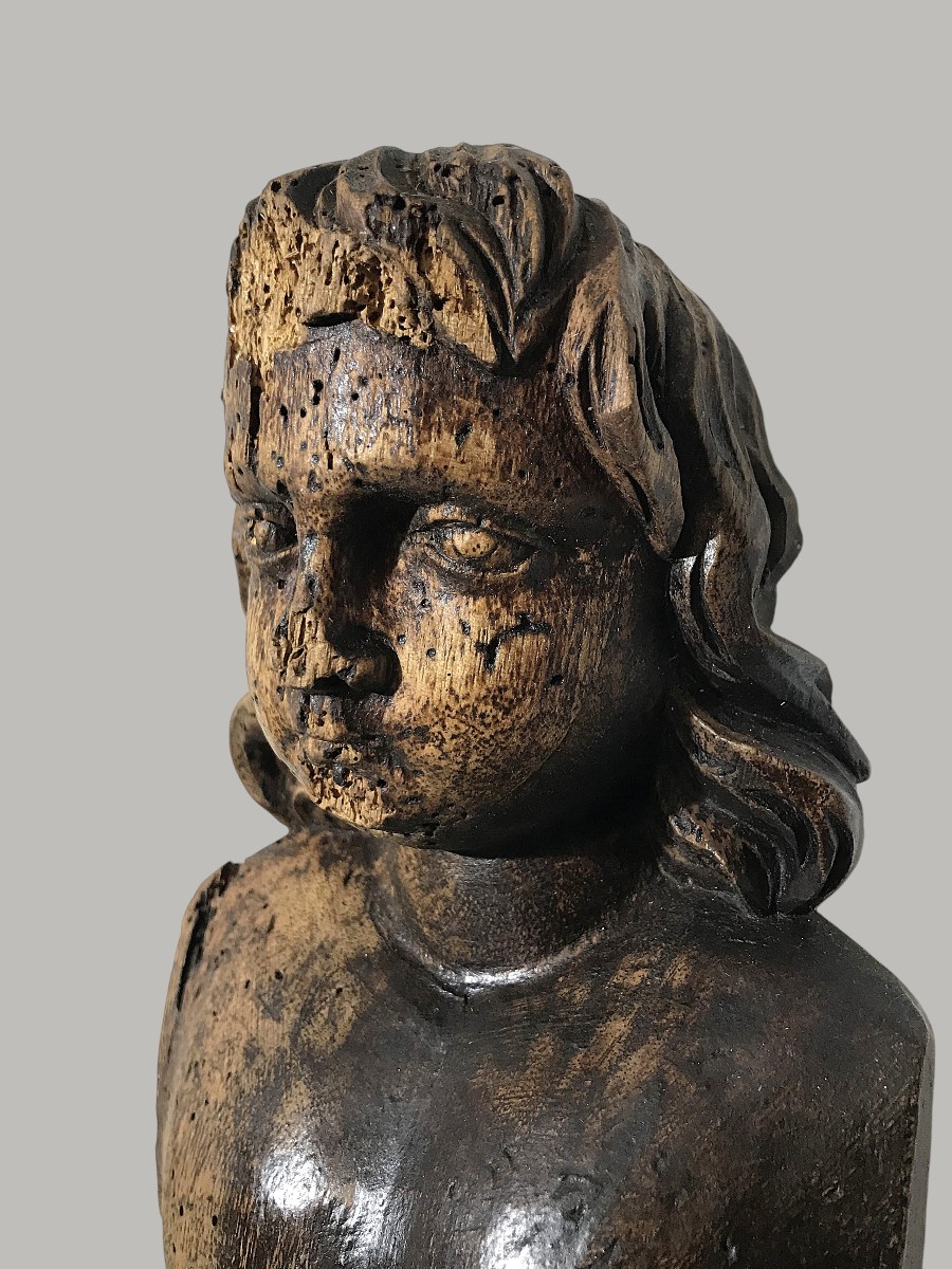 Cariatide ange haute époque fin 16ème - début 17ème-photo-3