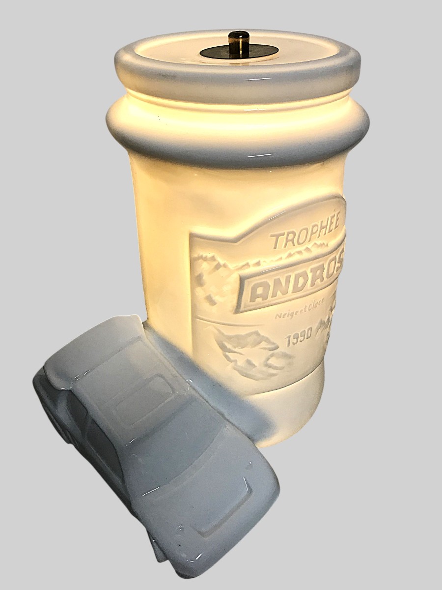 Veilleuse en porcelaine de Limoges, trophée Andros 1990 compétition automobiles-photo-1