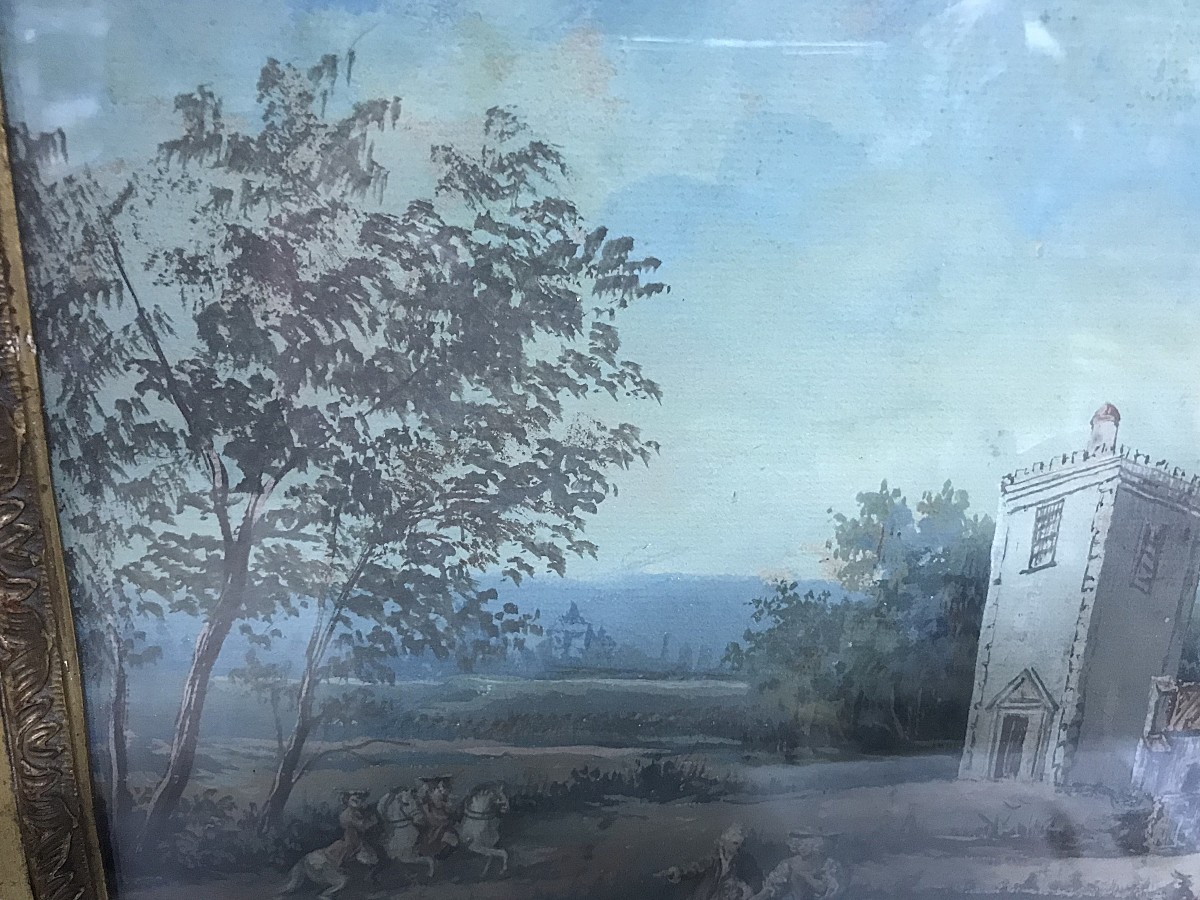 Gouache 18ème siècle-photo-1
