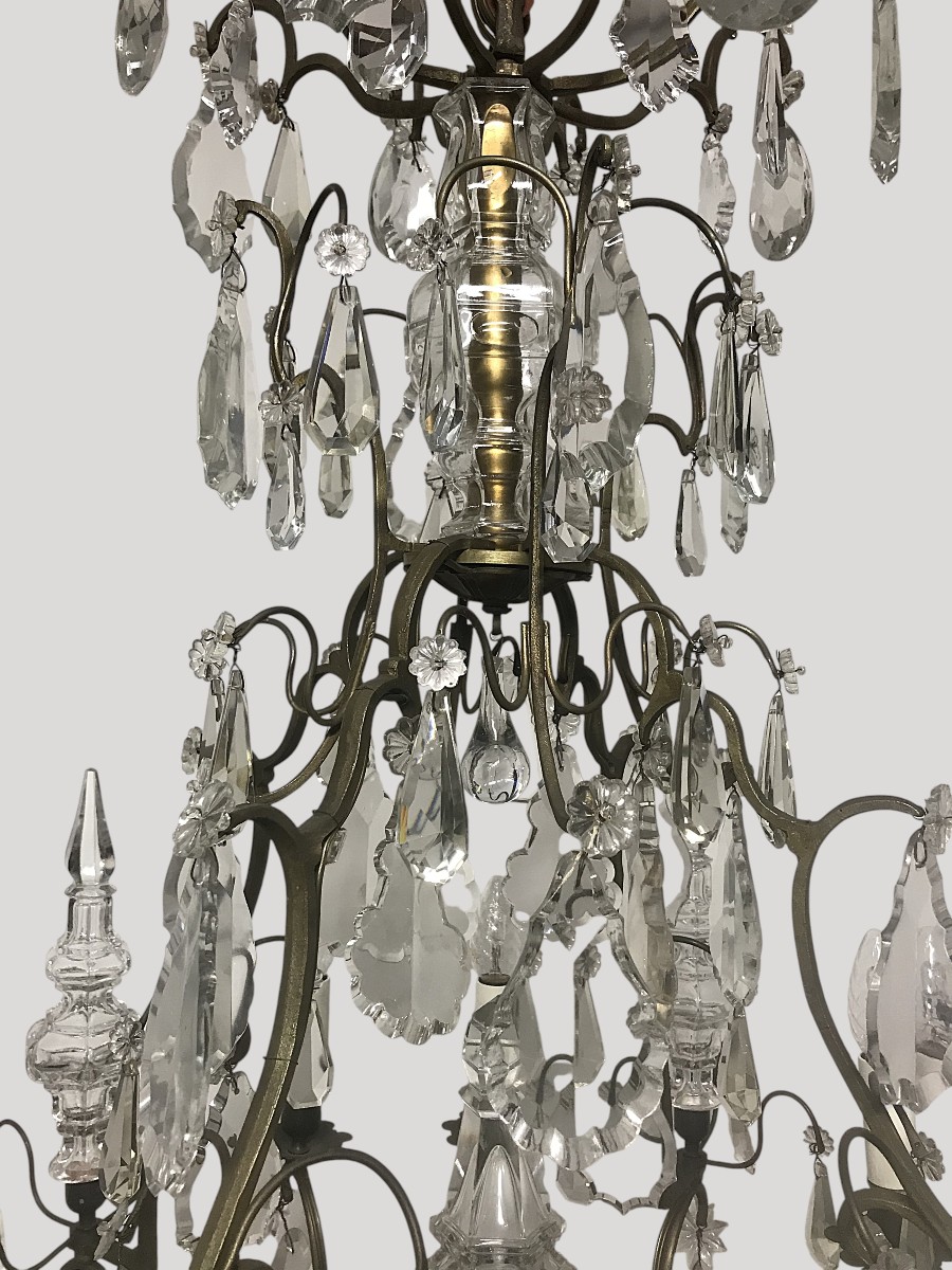 Lustre cage en cristal de Baccarat signé-photo-1