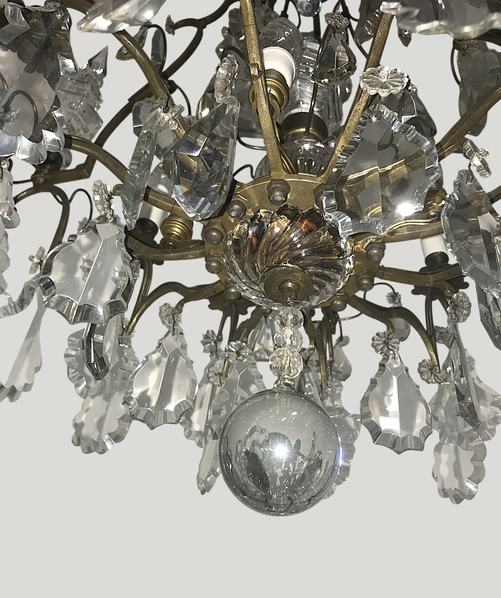 Lustre cage en cristal de Baccarat signé-photo-6