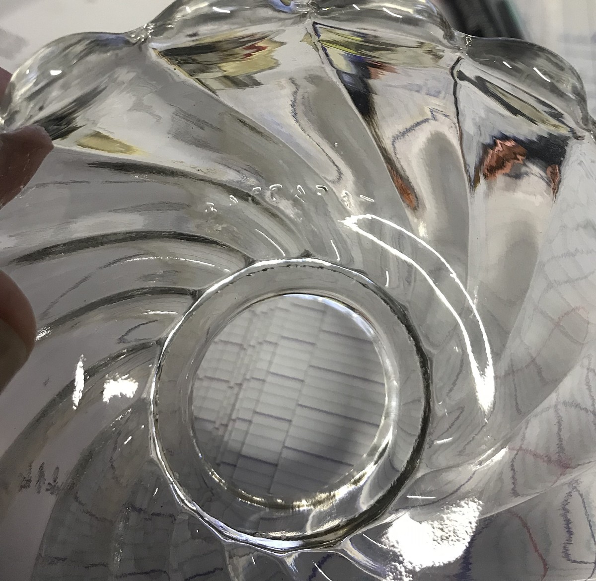 Lustre cage en cristal de Baccarat signé-photo-7