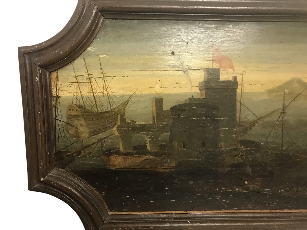 Grande marine peinture de boiserie 18ème siècle-photo-2