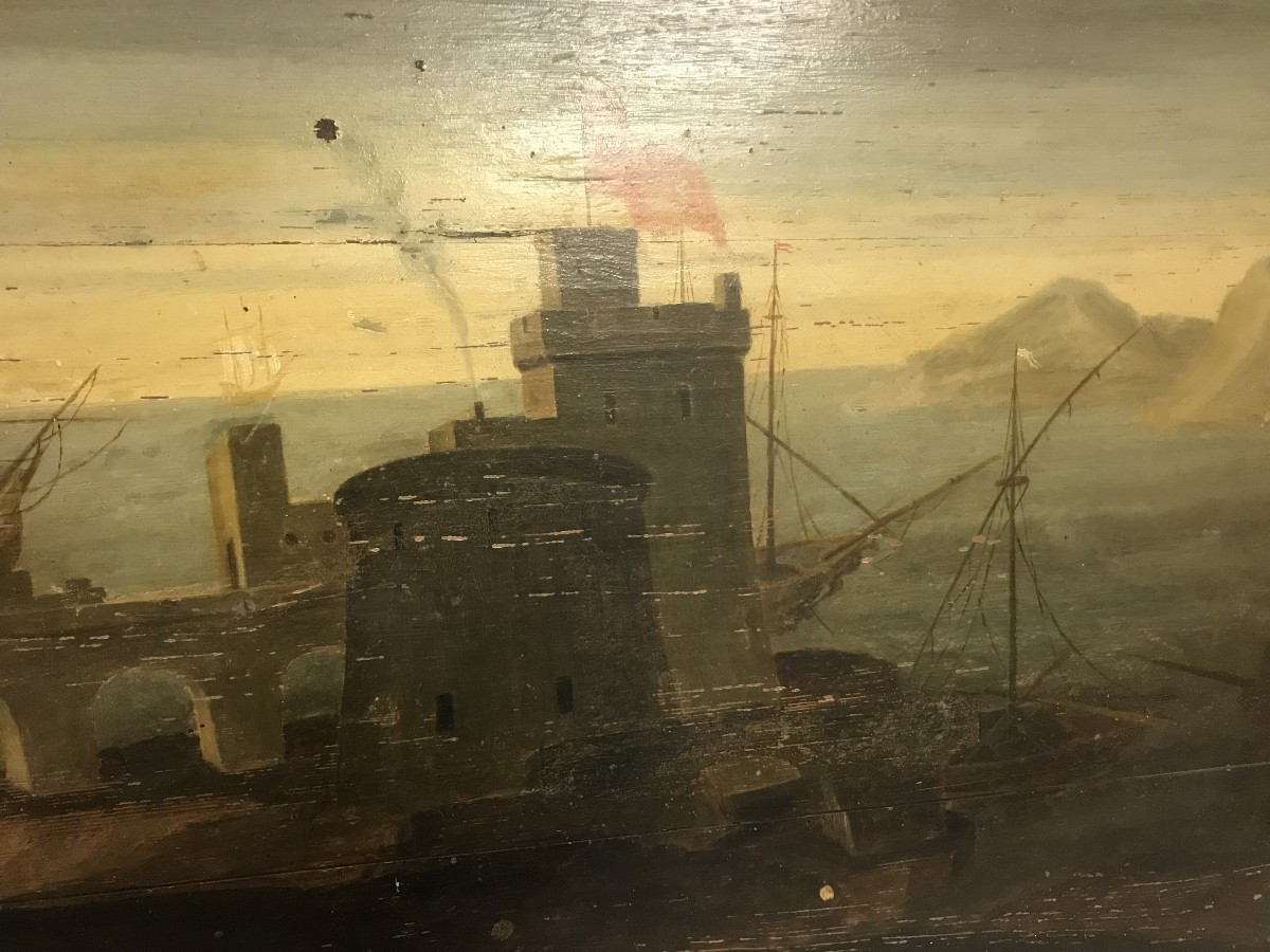 Grande marine peinture de boiserie 18ème siècle-photo-4