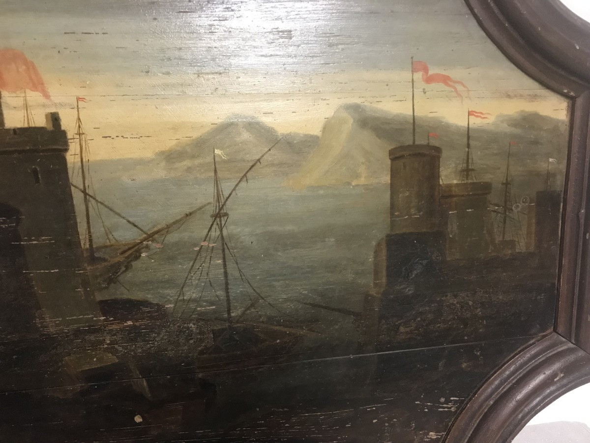 Grande marine peinture de boiserie 18ème siècle-photo-1