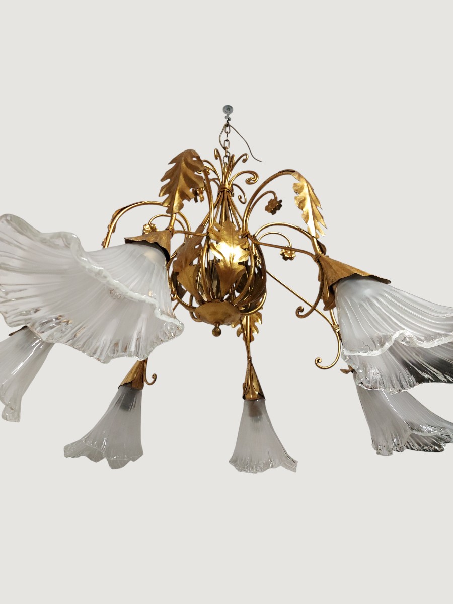 Grand lustre année 70 verrerie Murano Euro lamp Art Firenze-photo-2