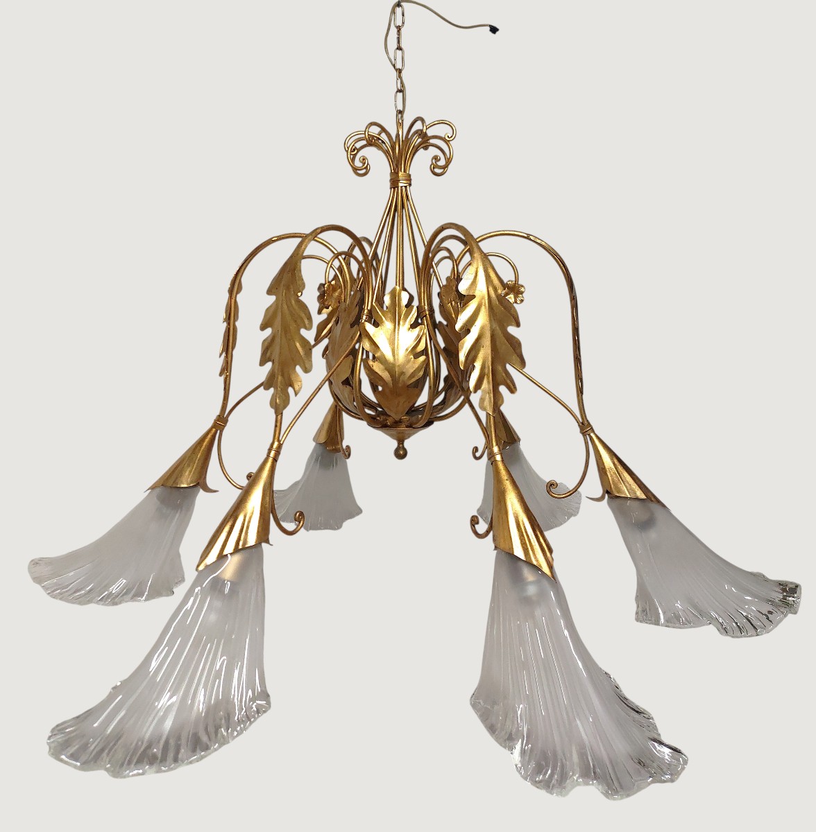 Grand lustre année 70 verrerie Murano Euro lamp Art Firenze