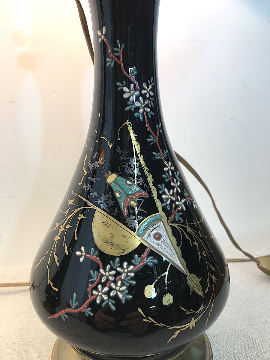 Pair Of Enameled Oil Lamps-photo-3