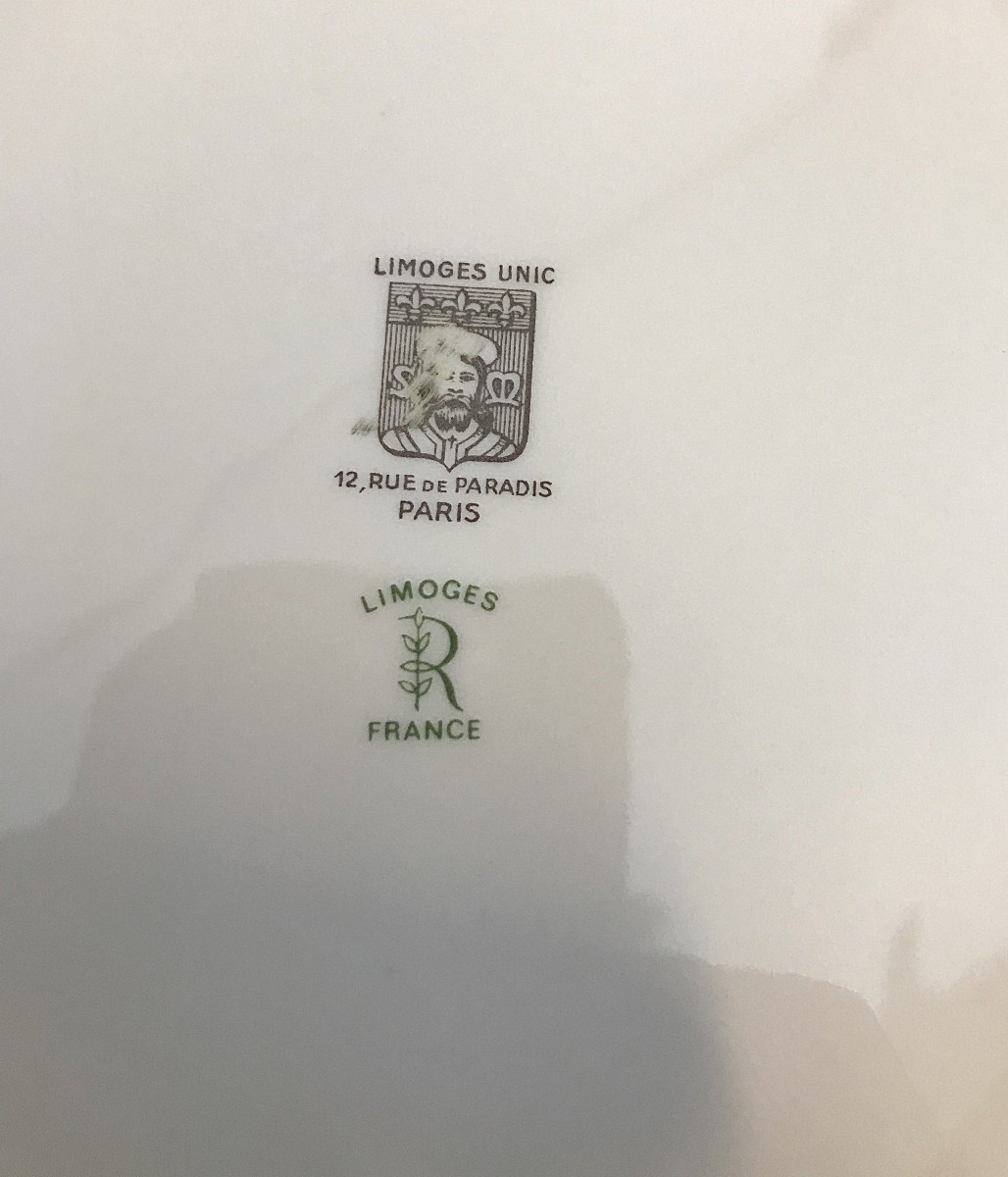 Five Octagonal Limoges Raynaud Sakai Pattern Plates-photo-1