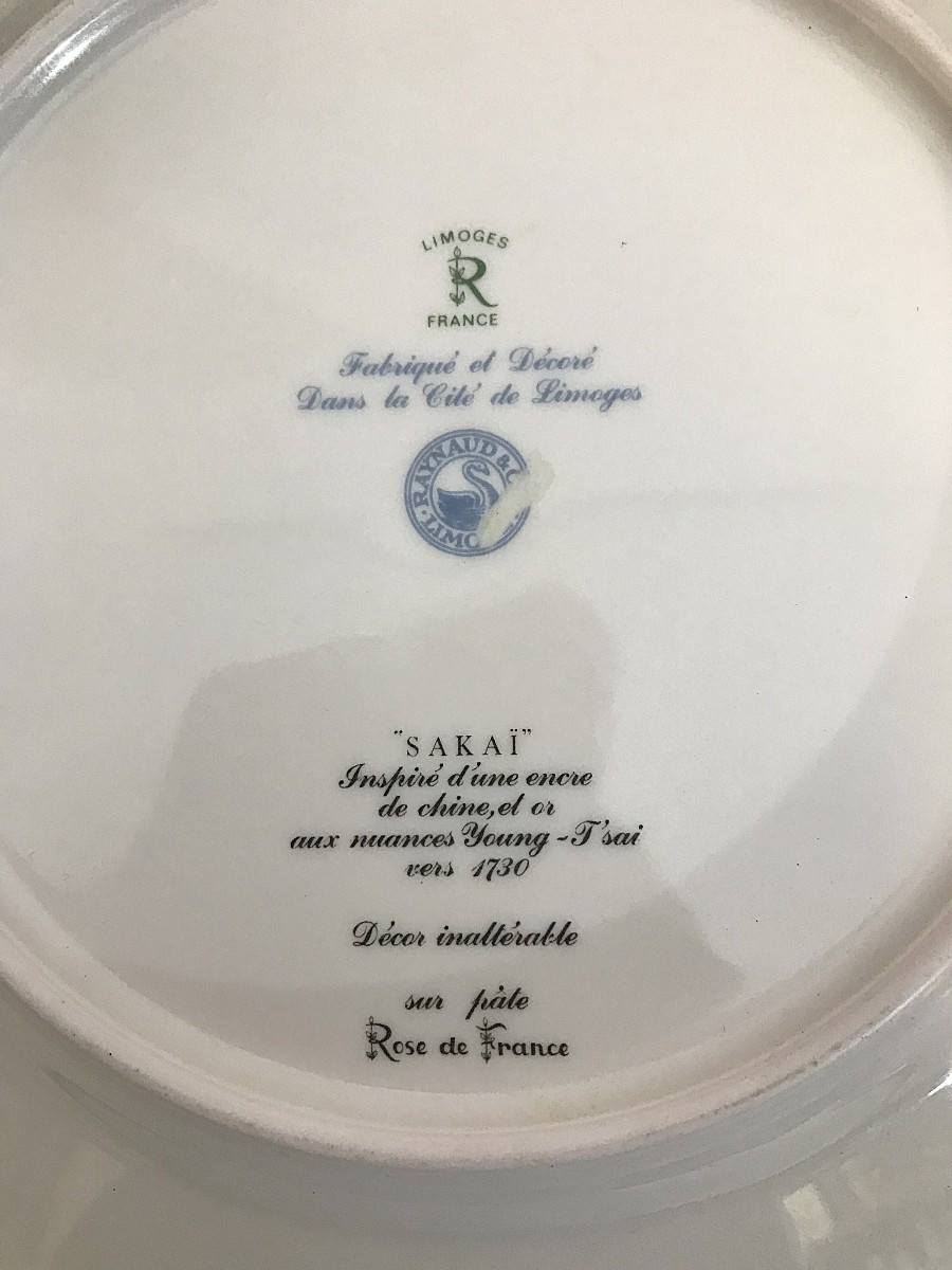 Five Octagonal Limoges Raynaud Sakai Pattern Plates-photo-2