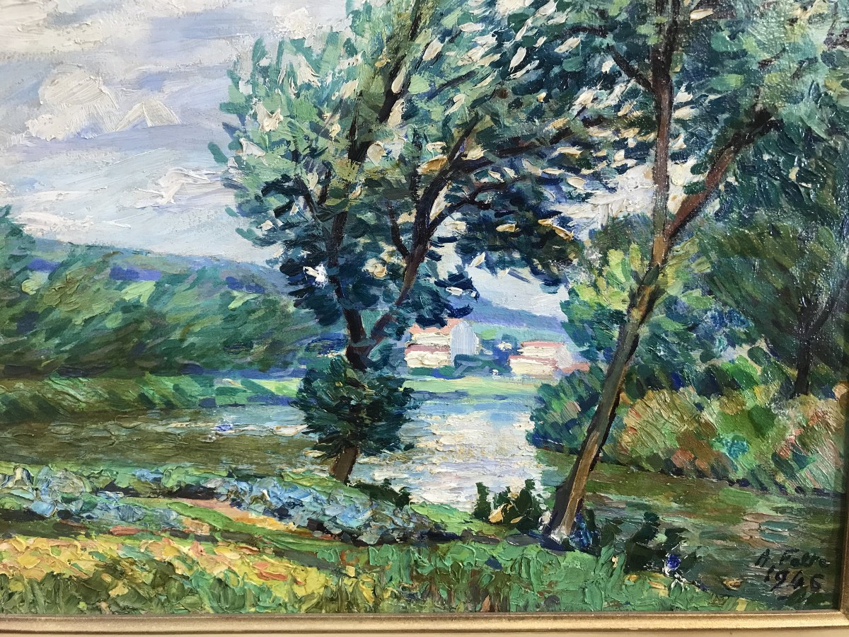 Oil Painting On Canvas, Landscape By Albert Falte, 1946-photo-3