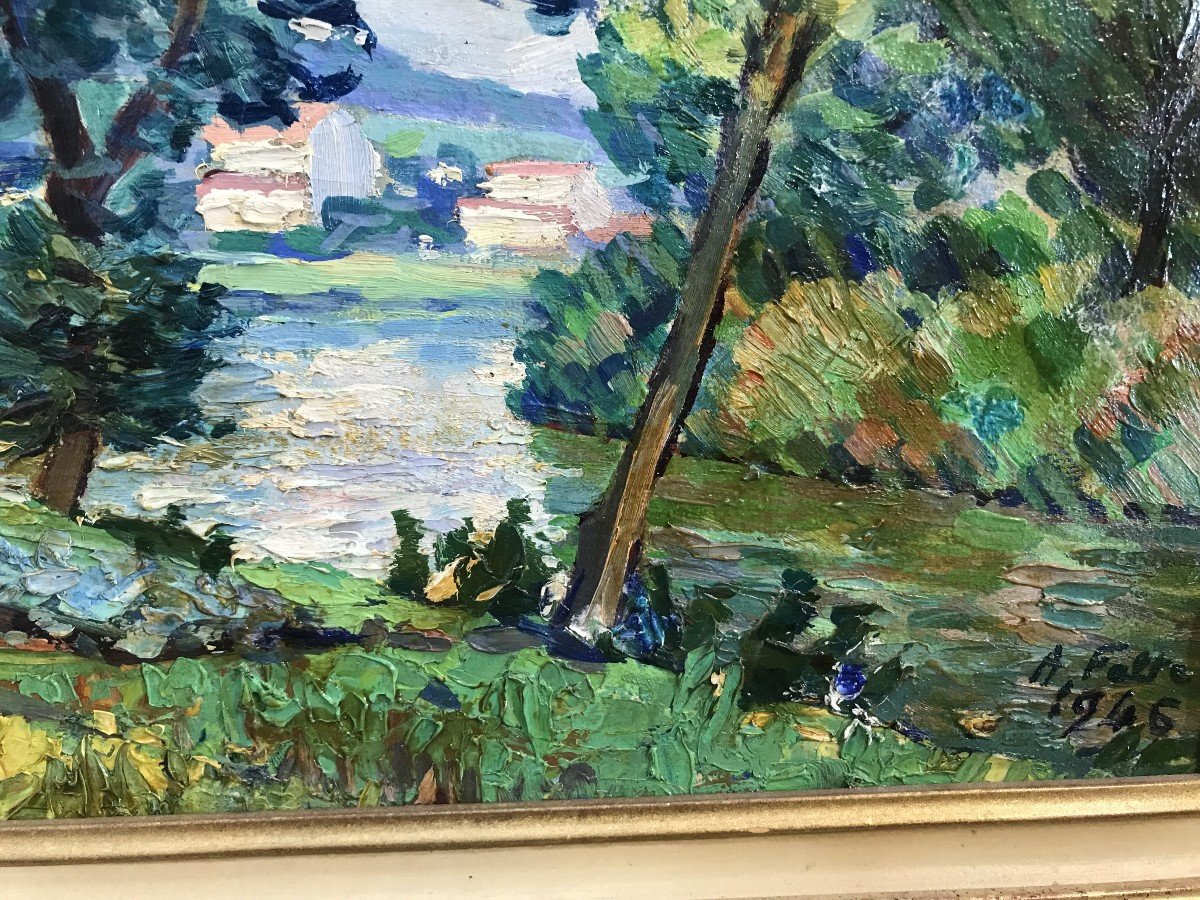 Oil Painting On Canvas, Landscape By Albert Falte, 1946-photo-4