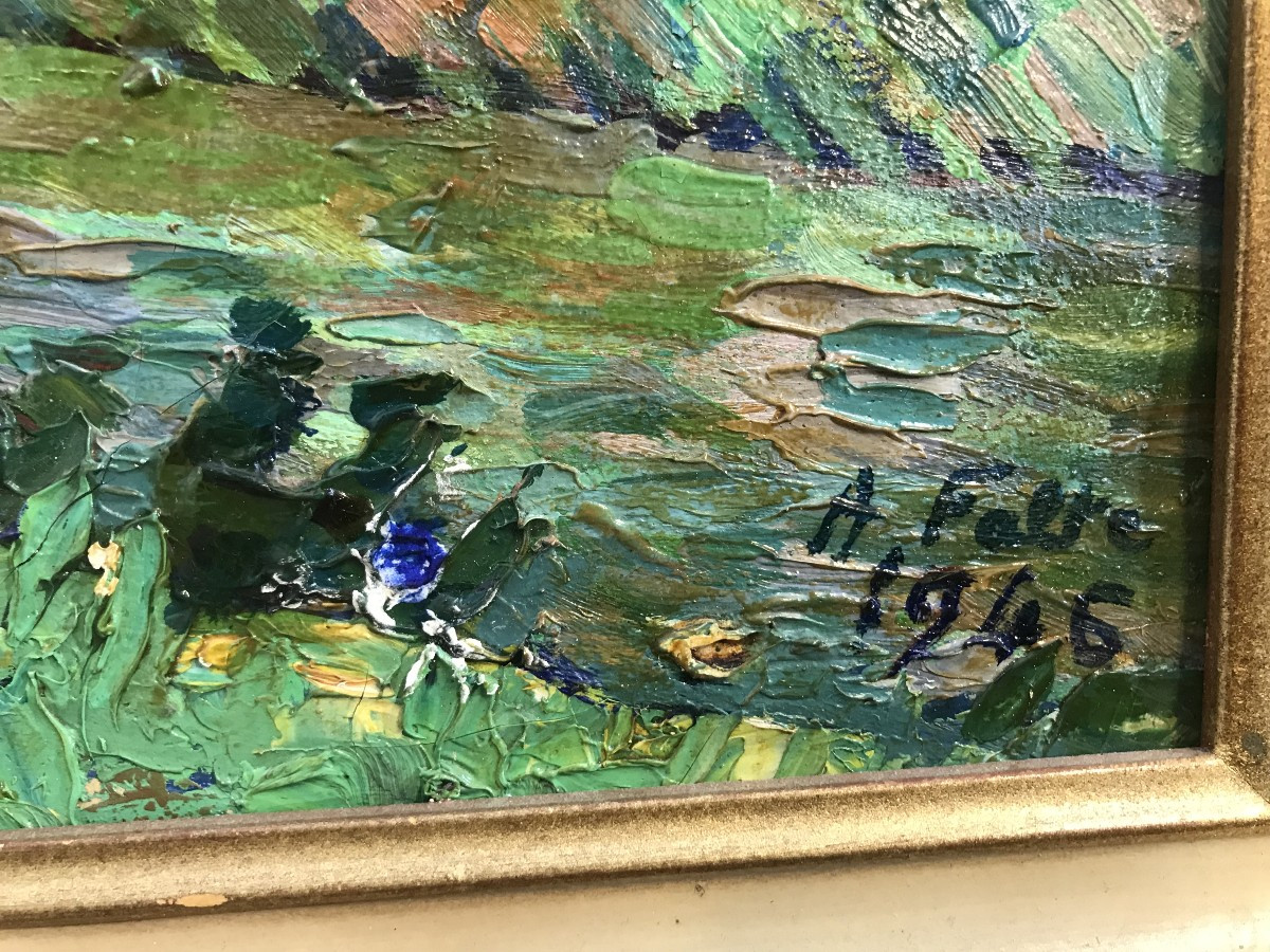 Oil Painting On Canvas, Landscape By Albert Falte, 1946-photo-1