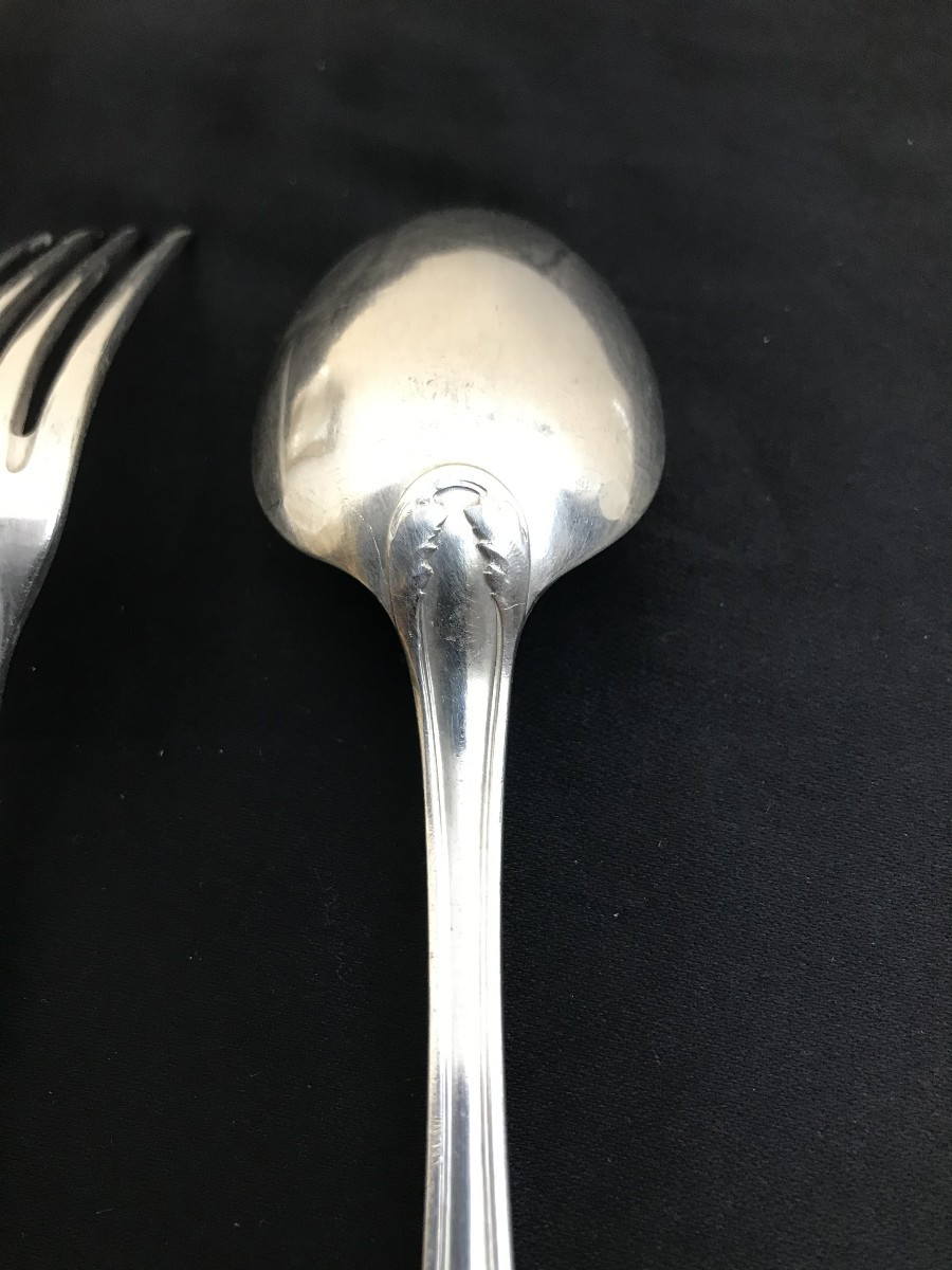 Couverts métal argenté Ercuis modèle Laurier-photo-1