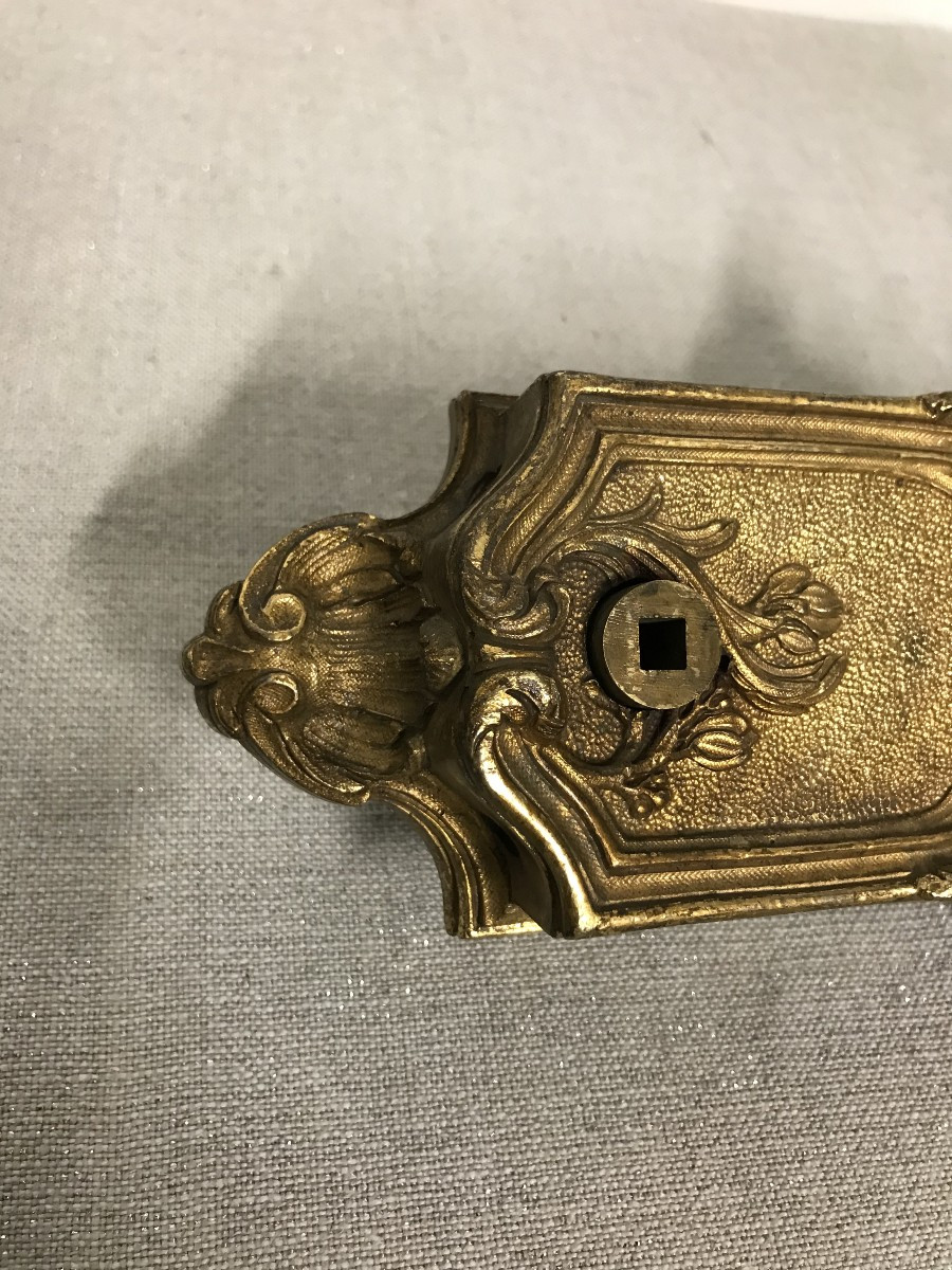 Serrure de style Louis XV bronze doré-photo-4
