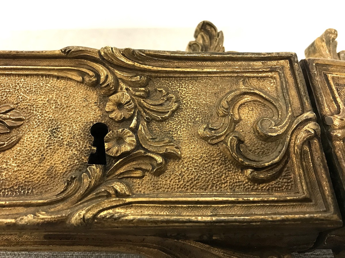 Serrure de style Louis XV bronze doré-photo-1