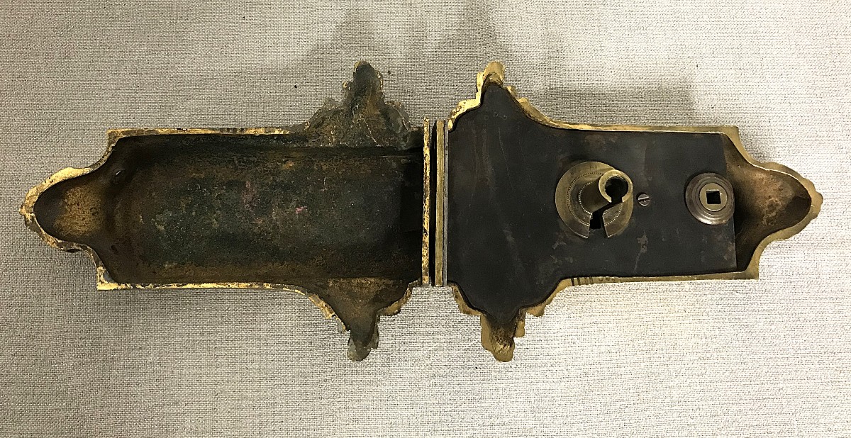 Serrure de style Louis XV bronze doré-photo-4