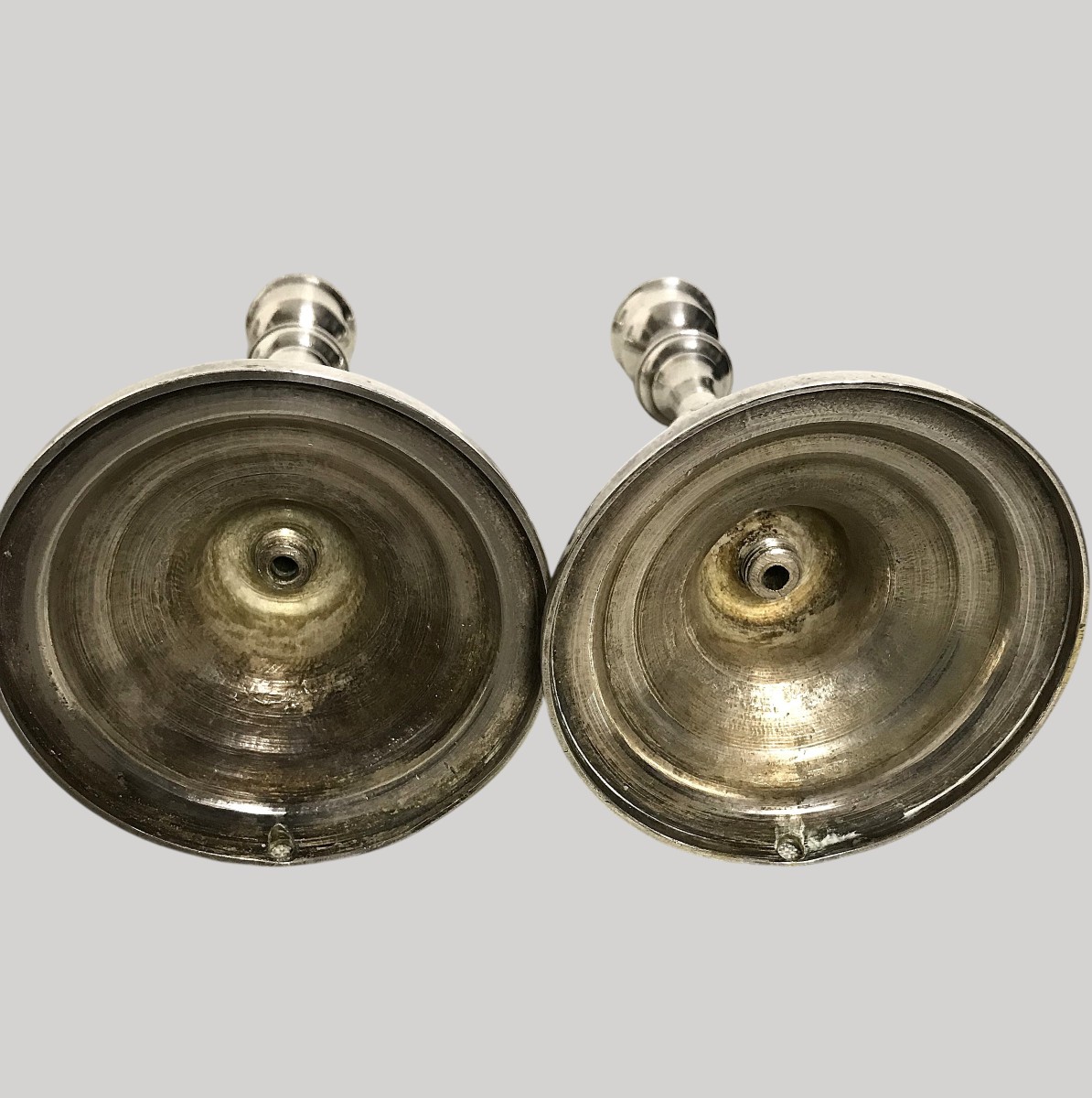 Pair Of Silver-plated Candlesticks 18th Century-photo-6