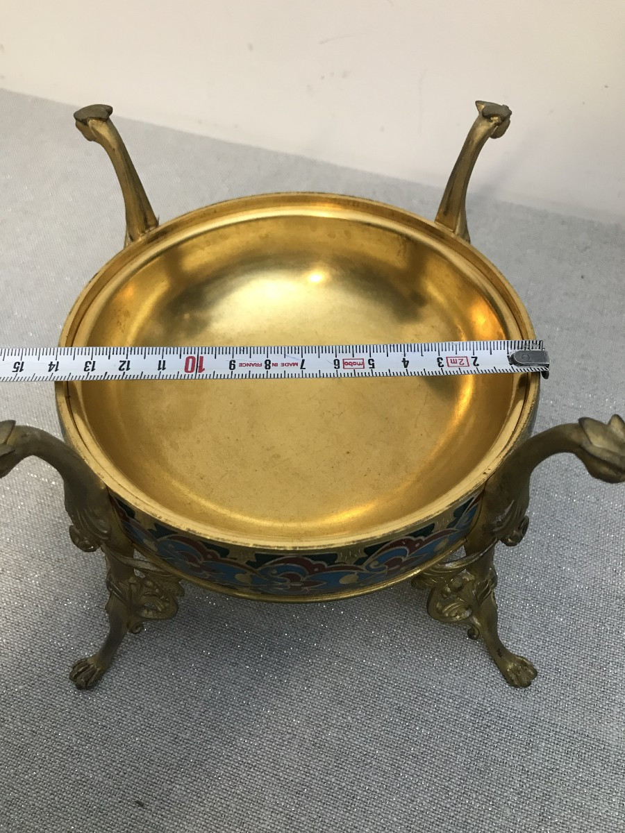 Bonbonnière émail cloisonné F. Barbedienne-photo-4