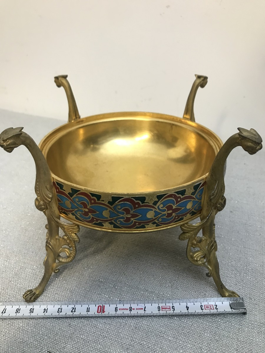 Bonbonnière émail cloisonné F. Barbedienne-photo-5