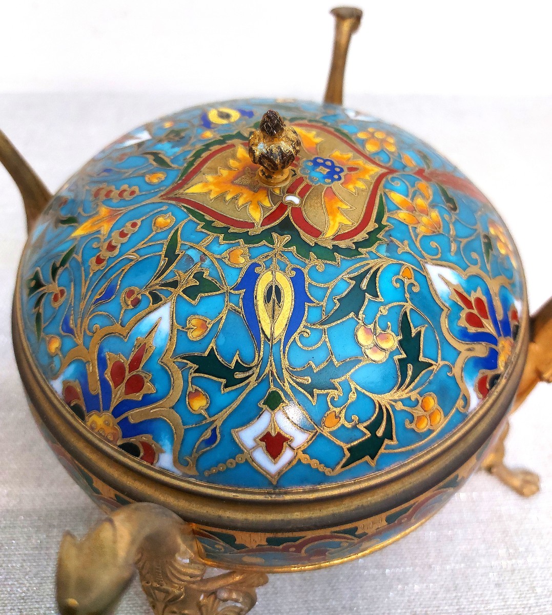 Bonbonnière émail cloisonné F. Barbedienne-photo-1