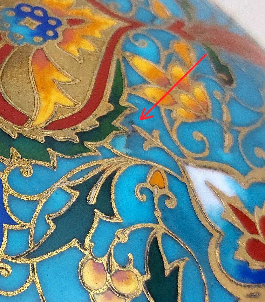 Bonbonnière émail cloisonné F. Barbedienne-photo-7