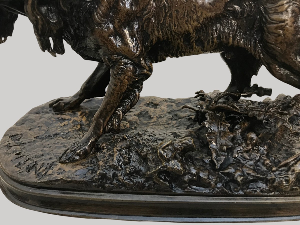 Sculpture bronze chien par Pierre-Jules Mène-photo-1