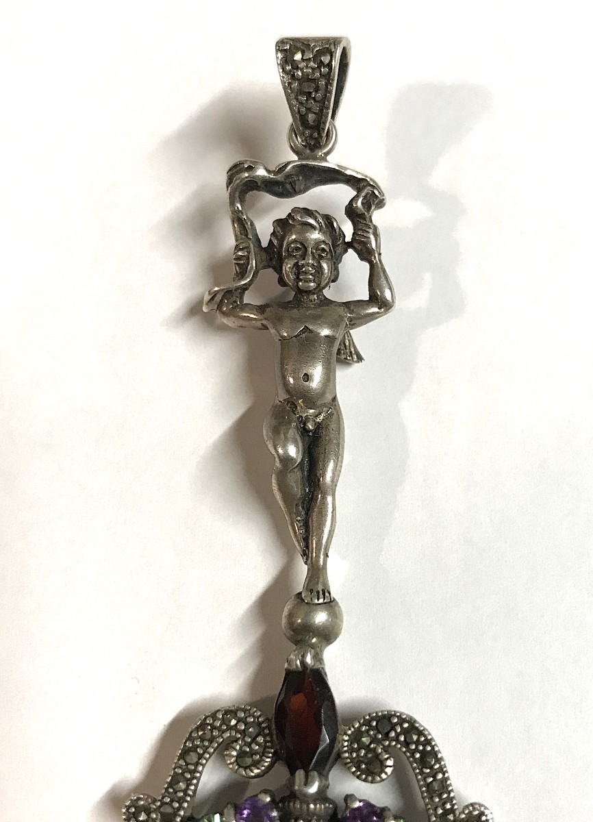 Sterling Silver And Stone Burr Pendant-photo-3