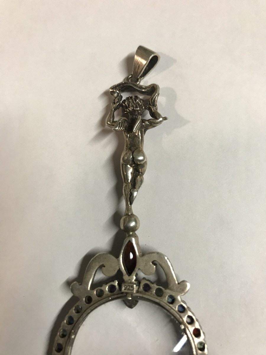 Sterling Silver And Stone Burr Pendant-photo-2